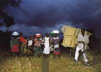 mvuu3d Arriving to camp - walking at dusk.